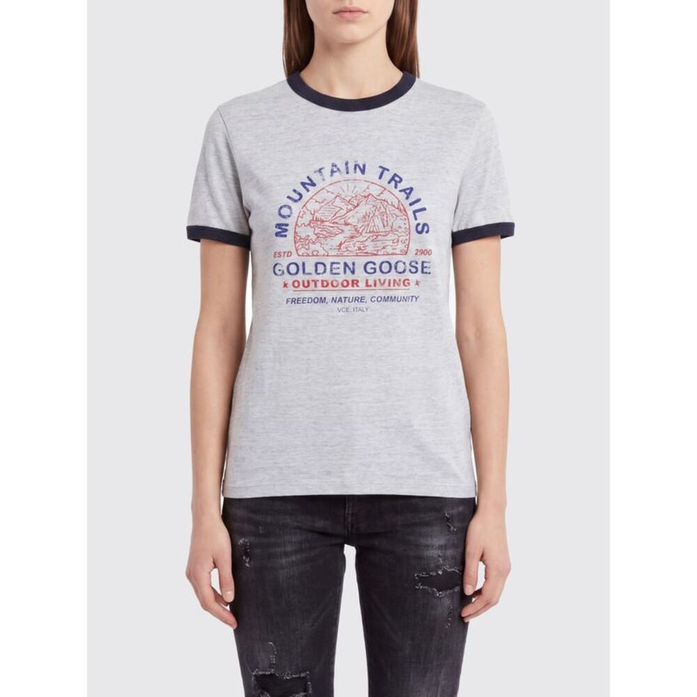 Golden Goose Women Slim Fit Cotton T-Shirt Golden Goose With Graphic Logo Print